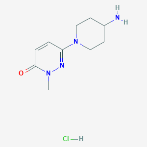 molecular formula C10H17ClN4O B8102002 6-(4-Aminopiperidin-1-yl)-2-methylpyridazin-3-one;hydrochloride 