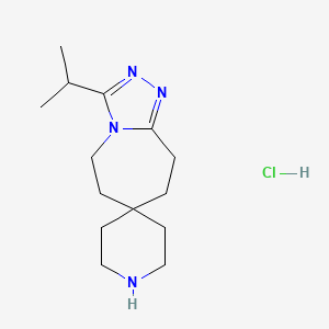 molecular formula C14H25ClN4 B8102010 3-Propan-2-ylspiro[5,6,8,9-tetrahydro-[1,2,4]triazolo[4,3-a]azepine-7,4'-piperidine];hydrochloride 