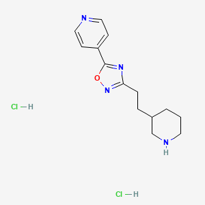 molecular formula C14H20Cl2N4O B8102048 3-(2-Piperidin-3-ylethyl)-5-pyridin-4-yl-1,2,4-oxadiazole;dihydrochloride 