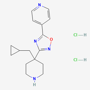 molecular formula C16H22Cl2N4O B8102094 3-[4-(Cyclopropylmethyl)piperidin-4-yl]-5-pyridin-4-yl-1,2,4-oxadiazole;dihydrochloride 