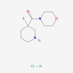 molecular formula C10H18ClFN2O2 B8102127 (3-Fluoropiperidin-3-yl)-morpholin-4-ylmethanone;hydrochloride 