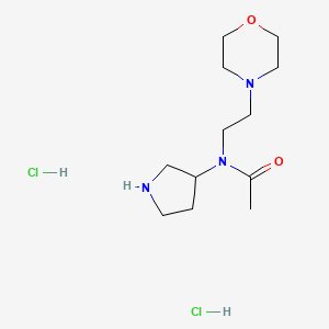 molecular formula C12H25Cl2N3O2 B8102165 N-(2-morpholin-4-ylethyl)-N-pyrrolidin-3-ylacetamide;dihydrochloride 