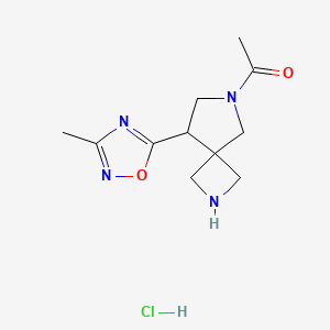 molecular formula C11H17ClN4O2 B8102176 1-[8-(3-Methyl-1,2,4-oxadiazol-5-yl)-2,6-diazaspiro[3.4]octan-6-yl]ethanone;hydrochloride 