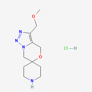 molecular formula C11H19ClN4O2 B8102189 3-(Methoxymethyl)spiro[4,7-dihydrotriazolo[5,1-c][1,4]oxazine-6,4'-piperidine];hydrochloride 