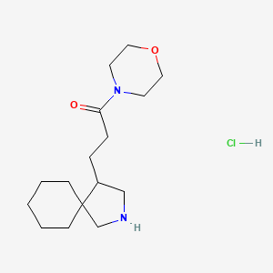 molecular formula C16H29ClN2O2 B8102214 3-(2-Azaspiro[4.5]decan-4-yl)-1-morpholin-4-ylpropan-1-one;hydrochloride 
