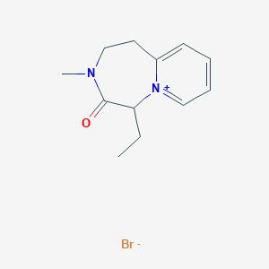molecular formula C12H17BrN2O B8102290 5-ethyl-3-methyl-2,5-dihydro-1H-pyrido[1,2-d][1,4]diazepin-6-ium-4-one;bromide 