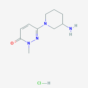 molecular formula C10H17ClN4O B8102330 6-(3-Aminopiperidin-1-yl)-2-methylpyridazin-3-one;hydrochloride 