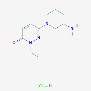 molecular formula C11H19ClN4O B8102336 6-(3-Aminopiperidin-1-yl)-2-ethylpyridazin-3-one;hydrochloride 