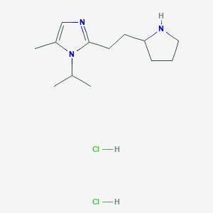 molecular formula C13H25Cl2N3 B8102345 5-Methyl-1-propan-2-yl-2-(2-pyrrolidin-2-ylethyl)imidazole;dihydrochloride 