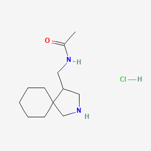 molecular formula C12H23ClN2O B8102349 N-(2-azaspiro[4.5]decan-4-ylmethyl)acetamide;hydrochloride 