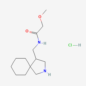 molecular formula C13H25ClN2O2 B8102358 N-(2-azaspiro[4.5]decan-4-ylmethyl)-2-methoxyacetamide;hydrochloride 