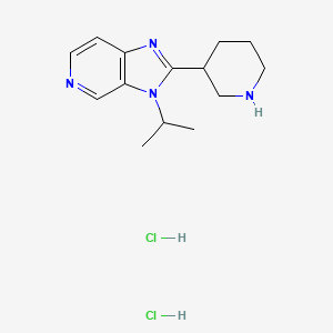molecular formula C14H22Cl2N4 B8102390 2-Piperidin-3-yl-3-propan-2-ylimidazo[4,5-c]pyridine;dihydrochloride 