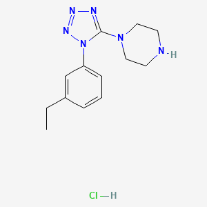 molecular formula C13H19ClN6 B8102392 1-[1-(3-Ethylphenyl)tetrazol-5-yl]piperazine;hydrochloride 