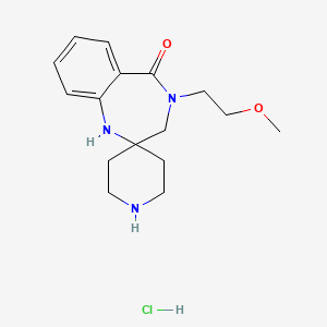 molecular formula C16H24ClN3O2 B8102397 4-(2-Methoxyethyl)spiro[1,3-dihydro-1,4-benzodiazepine-2,4'-piperidine]-5-one;hydrochloride 