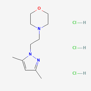 molecular formula C11H22Cl3N3O B8102402 4-[2-(3,5-Dimethylpyrazol-1-yl)ethyl]morpholine;trihydrochloride 