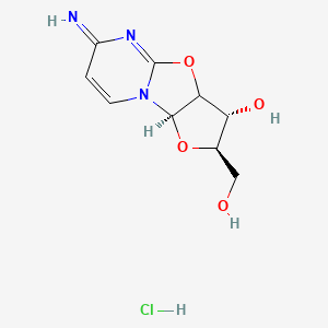 molecular formula C9H12ClN3O4 B8102405 (2R,4R,5R)-4-(hydroxymethyl)-10-imino-3,7-dioxa-1,9-diazatricyclo[6.4.0.02,6]dodeca-8,11-dien-5-ol;hydrochloride 