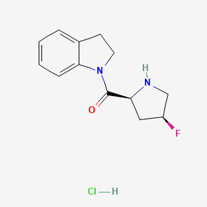 molecular formula C13H16ClFN2O B8102437 2,3-dihydroindol-1-yl-[(2S,4S)-4-fluoropyrrolidin-2-yl]methanone;hydrochloride 
