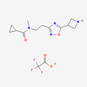 molecular formula C14H19F3N4O4 B8102464 N-[2-[5-(azetidin-3-yl)-1,2,4-oxadiazol-3-yl]ethyl]-N-methylcyclopropanecarboxamide;2,2,2-trifluoroacetic acid 