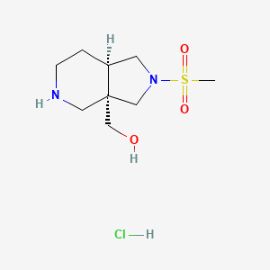 molecular formula C9H19ClN2O3S B8102500 [(3aS,7aR)-2-methylsulfonyl-3,4,5,6,7,7a-hexahydro-1H-pyrrolo[3,4-c]pyridin-3a-yl]methanol;hydrochloride 