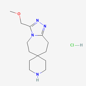 molecular formula C13H23ClN4O B8102511 3-(Methoxymethyl)spiro[5,6,8,9-tetrahydro-[1,2,4]triazolo[4,3-a]azepine-7,4'-piperidine];hydrochloride 