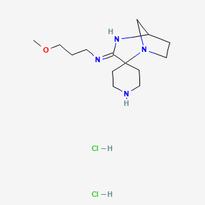 molecular formula C14H28Cl2N4O B8102528 N-(3-methoxypropyl)spiro[1,4-diazabicyclo[3.2.1]octane-2,4'-piperidine]-3-imine;dihydrochloride 