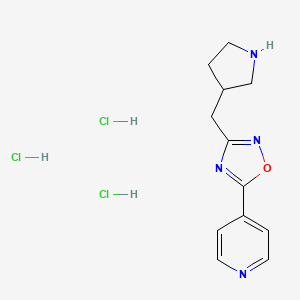5-Pyridin-4-yl-3-(pyrrolidin-3-ylmethyl)-1,2,4-oxadiazole;trihydrochloride