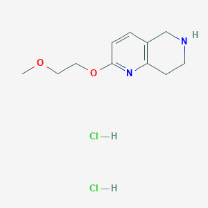 molecular formula C11H18Cl2N2O2 B8102548 2-(2-Methoxyethoxy)-5,6,7,8-tetrahydro-1,6-naphthyridine;dihydrochloride 