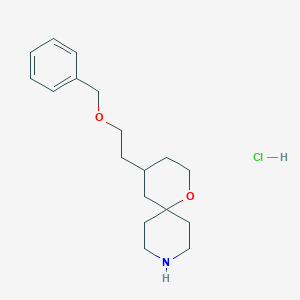 molecular formula C18H28ClNO2 B8102581 4-(2-Phenylmethoxyethyl)-1-oxa-9-azaspiro[5.5]undecane;hydrochloride 