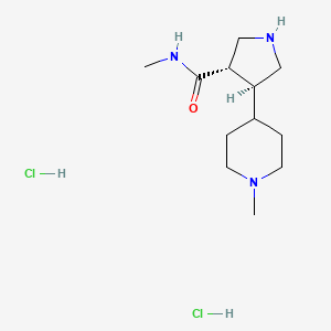 molecular formula C12H25Cl2N3O B8102617 (3S,4S)-N-methyl-4-(1-methylpiperidin-4-yl)pyrrolidine-3-carboxamide;dihydrochloride 
