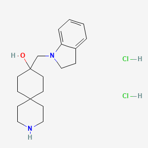 9-(2,3-Dihydroindol-1-ylmethyl)-3-azaspiro[5.5]undecan-9-ol;dihydrochloride