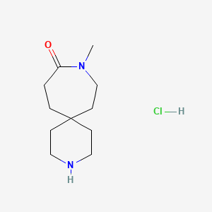 molecular formula C11H21ClN2O B8102639 9-Methyl-3,9-diazaspiro[5.6]dodecan-10-one;hydrochloride 