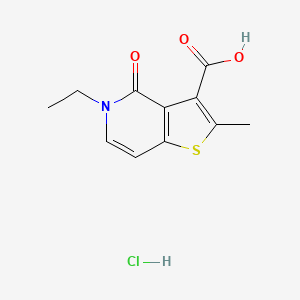molecular formula C11H12ClNO3S B8102660 5-Ethyl-2-methyl-4-oxothieno[3,2-c]pyridine-3-carboxylic acid;hydrochloride 