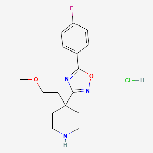 5-(4-Fluorophenyl)-3-[4-(2-methoxyethyl)piperidin-4-yl]-1,2,4-oxadiazole;hydrochloride