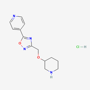 3-(Piperidin-3-yloxymethyl)-5-pyridin-4-yl-1,2,4-oxadiazole;hydrochloride