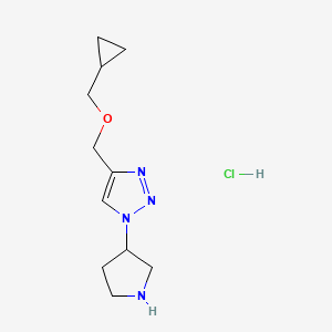 molecular formula C11H19ClN4O B8102714 4-(Cyclopropylmethoxymethyl)-1-pyrrolidin-3-yltriazole;hydrochloride 