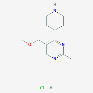 molecular formula C12H20ClN3O B8102731 5-(Methoxymethyl)-2-methyl-4-piperidin-4-ylpyrimidine;hydrochloride 