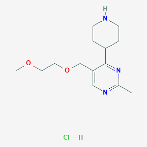 molecular formula C14H24ClN3O2 B8102737 5-(2-Methoxyethoxymethyl)-2-methyl-4-piperidin-4-ylpyrimidine;hydrochloride 