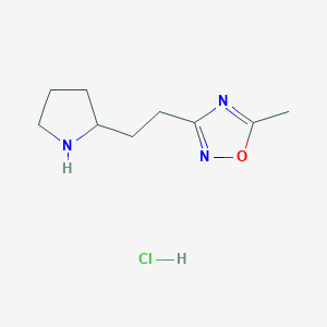 5-Methyl-3-(2-pyrrolidin-2-ylethyl)-1,2,4-oxadiazole;hydrochloride