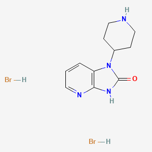 molecular formula C11H16Br2N4O B8102796 1-piperidin-4-yl-3H-imidazo[4,5-b]pyridin-2-one;dihydrobromide 