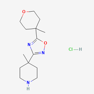 5-(4-Methyloxan-4-yl)-3-(4-methylpiperidin-4-yl)-1,2,4-oxadiazole;hydrochloride