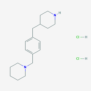 molecular formula C18H30Cl2N2 B8102821 1-[[4-(Piperidin-4-ylmethyl)phenyl]methyl]piperidine;dihydrochloride 