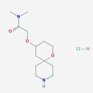 molecular formula C13H25ClN2O3 B8102845 N,N-dimethyl-2-(1-oxa-9-azaspiro[5.5]undecan-4-yloxy)acetamide;hydrochloride 