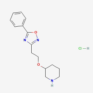 5-Phenyl-3-(2-piperidin-3-yloxyethyl)-1,2,4-oxadiazole;hydrochloride