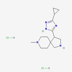 molecular formula C14H25Cl2N5 B8102904 4-(3-cyclopropyl-1H-1,2,4-triazol-5-yl)-8-methyl-2,8-diazaspiro[4.5]decane;dihydrochloride 