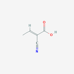 molecular formula C5H5NO2 B8103098 2-Cyano-2-butenoic acid 
