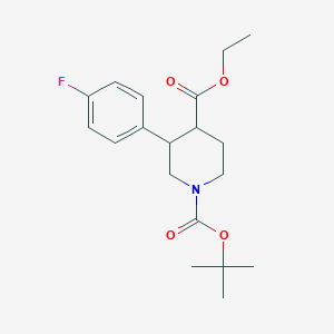 molecular formula C19H26FNO4 B8103123 1-O-tert-butyl 4-O-ethyl 3-(4-fluorophenyl)piperidine-1,4-dicarboxylate 
