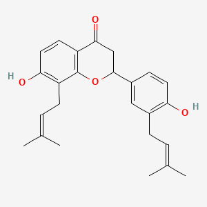 molecular formula C25H28O4 B8103136 (S)-4',7-Dihydroxy-3',8-diprenylflavanone 