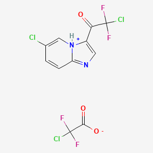 molecular formula C11H5Cl3F4N2O3 B8103166 2-chloro-1-(6-chloro-4H-imidazo[1,2-a]pyridin-4-ium-3-yl)-2,2-difluoroethanone;2-chloro-2,2-difluoroacetate 
