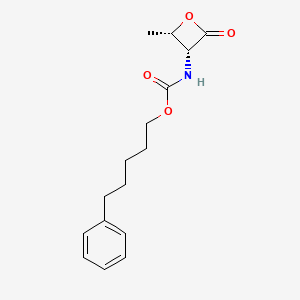 molecular formula C16H21NO4 B8103445 N-[(2S,3R)-2-Methyl-4-oxooxetane-3-yl]carbamic acid 5-phenylpentyl ester 