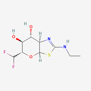 molecular formula C9H14F2N2O3S B8103518 (3aR,5S,6S,7R,7aR)-5-(二氟甲基)-2-(乙氨基)-5,6,7,7a-四氢-3aH-吡喃并[3,2-d]噻唑-6,7-二醇 